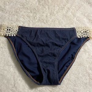 Crochet Bikini Bottoms Denim Kenneth Cole Reaction